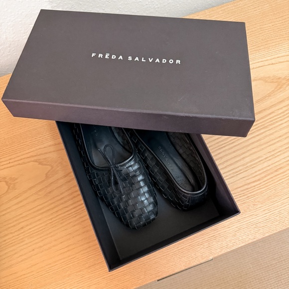 Freda Salvador Jada Square Toe Ballet Flat-  Black Woven - size 7.5 - Picture 6 of 11